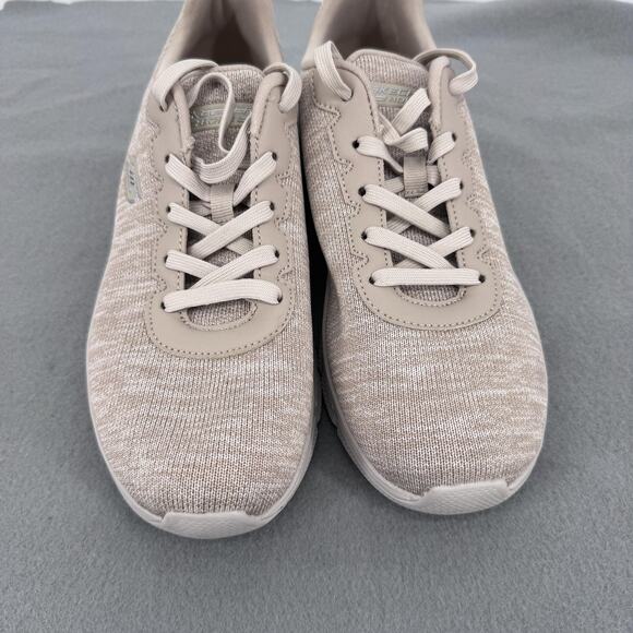 Skechers BOBS Shoes Womens Size 9.5 Taupe Memory Foam Lace Up Walking 117350 - Picture 7 of 12